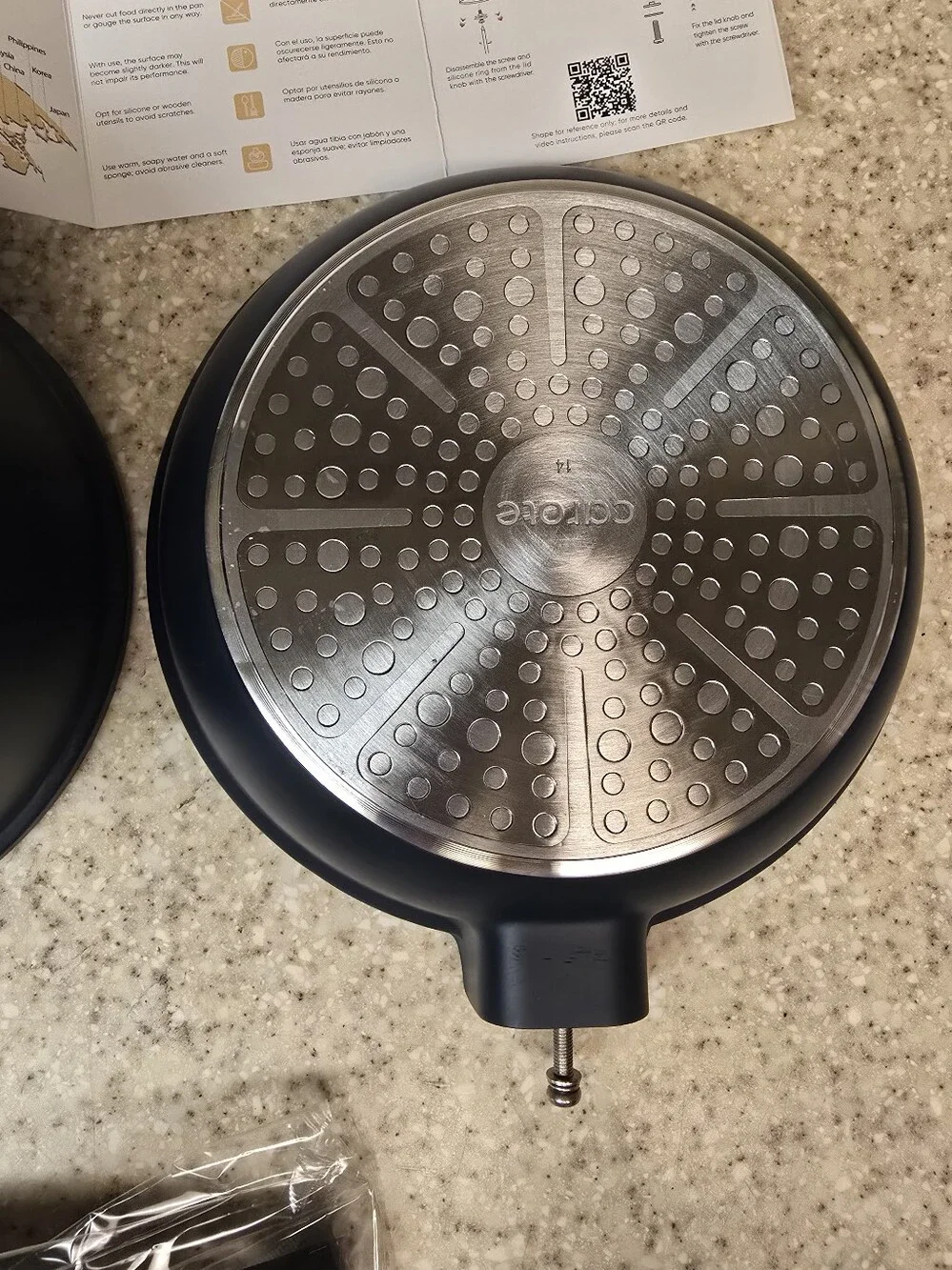 New 3 piece Carote with 2 lids, pot protectors and utensils